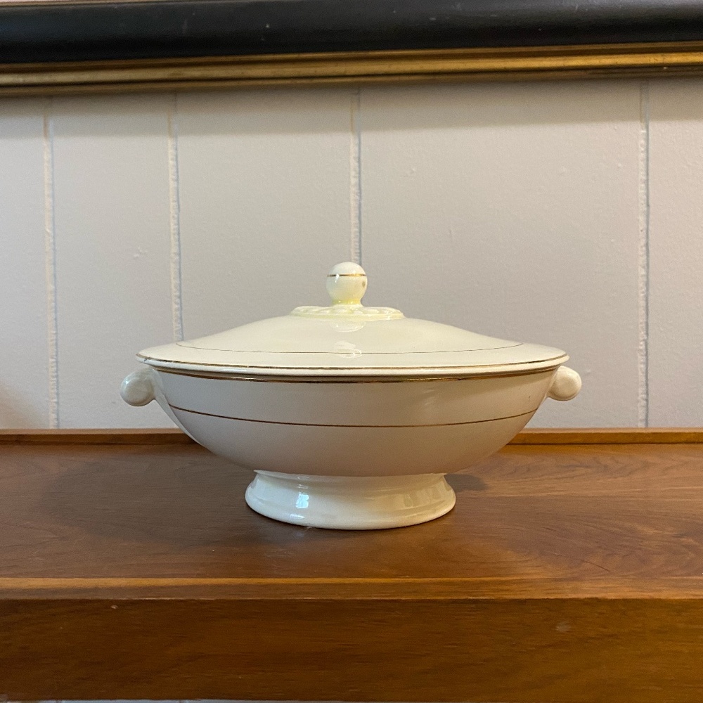 Vintage Covered Serving Bowl